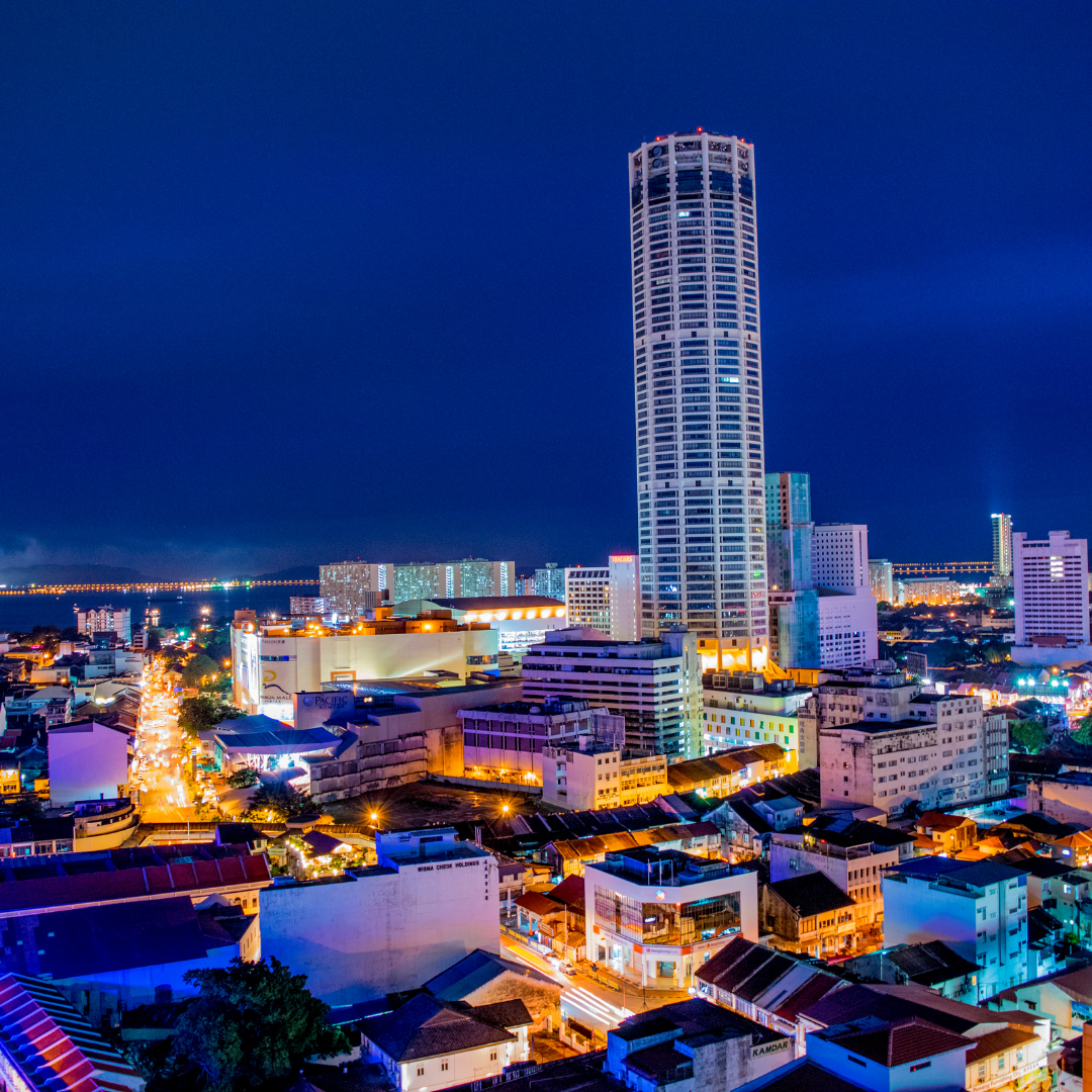 George Town at night.