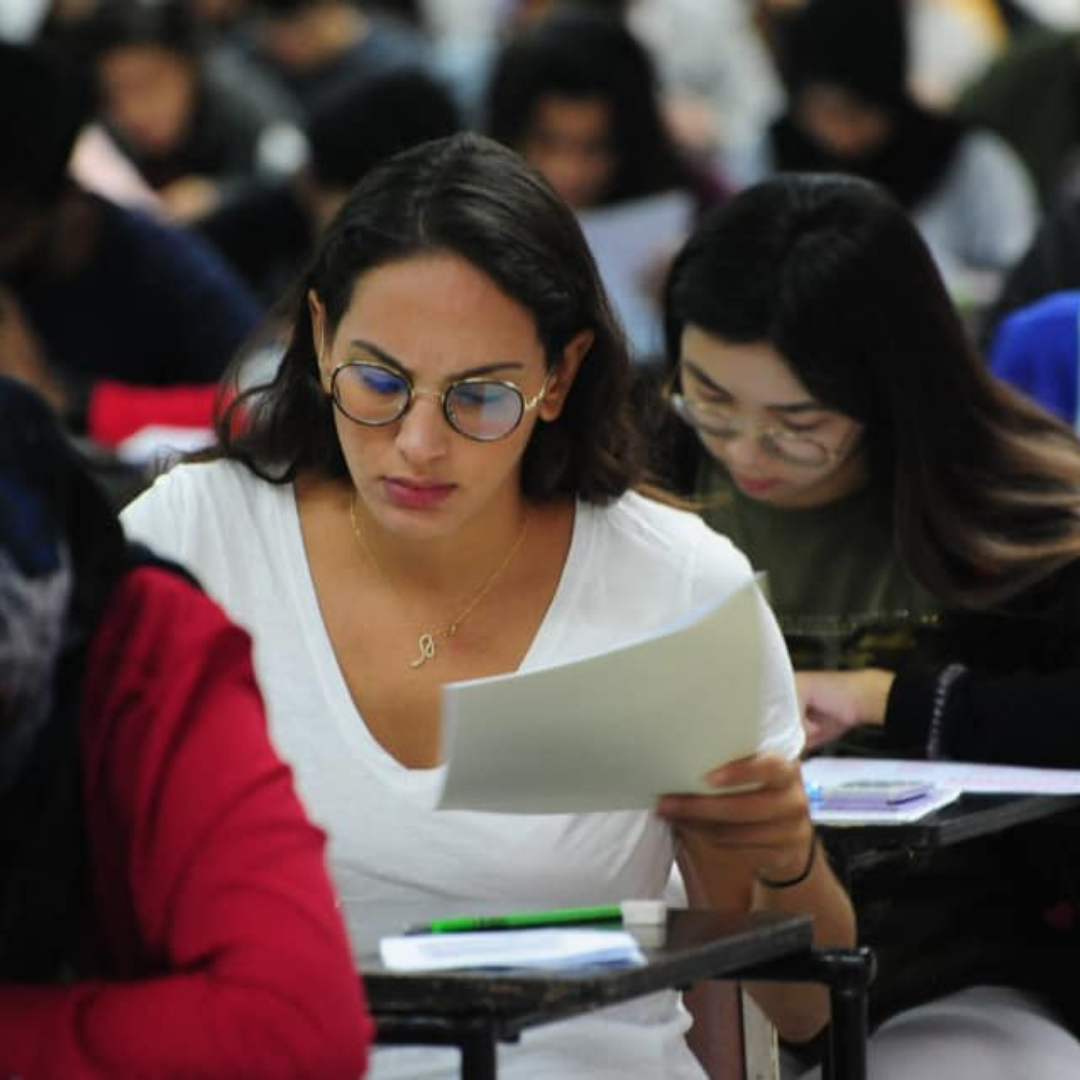 Hard at work. In an exam.