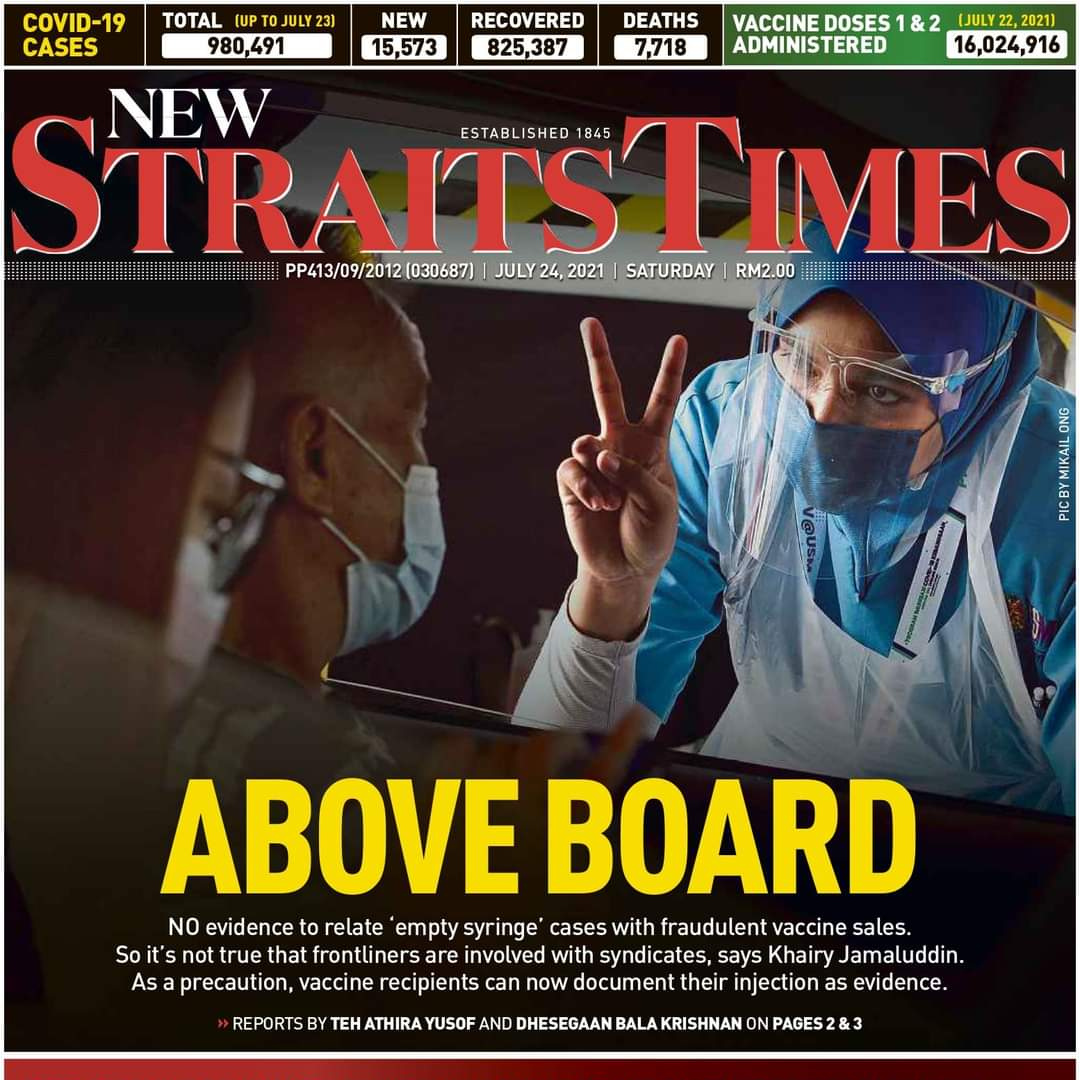 USM is the first vaccination centre in Penang to provide drive-through vaccination service